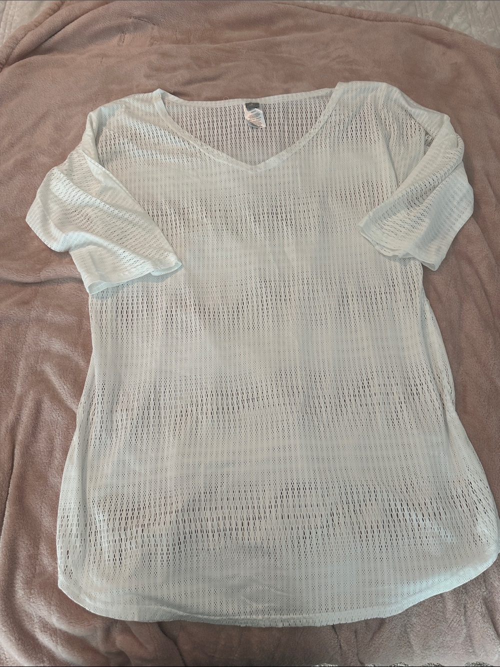 O'Neill Pale Blue Mesh V-Neck Tunic